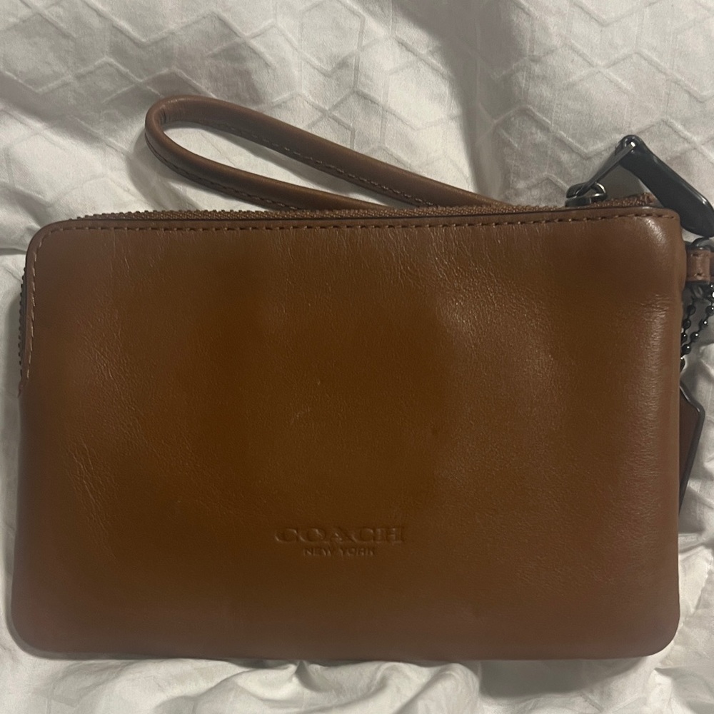 Coach Brown Leather Wristlet - Picture 2 of 4